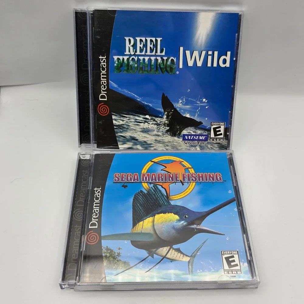 Sega Marine Fishing & Reel Fishing Wild Dreamcast NTSC-U Blue Arcade Game